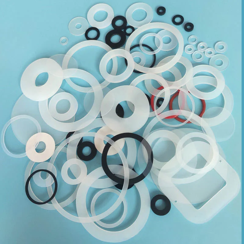 Custom black silicone rubber washer rings and gaskets